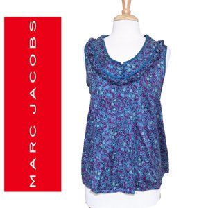 MARC by MARC JACOBS Sleeveless Floral Print Top with Ruffled Edge